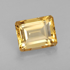 Citrino naturale giallo da 2,56 ct, taglio smeraldo, VVS-VS