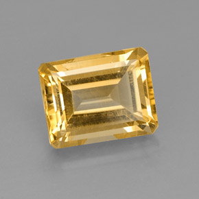 Citrino naturale giallo da 2,49 ct, taglio smeraldo, VS