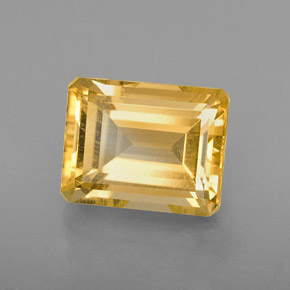 Citrino naturale giallo da 2,49 ct, taglio smeraldo, VS