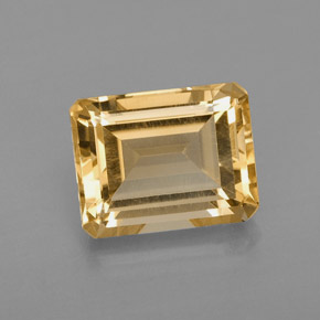 Citrino naturale giallo da 2,38 ct, taglio smeraldo, VVS