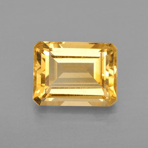 Citrino naturale giallo dorato da 2,19 ct, taglio smeraldo, VVS