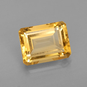 Citrino naturale giallo dorato da 2,19 ct, taglio smeraldo, VVS