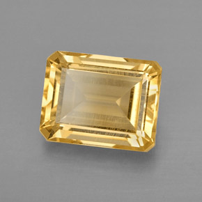Citrino naturale giallo da 2,33 ct, taglio smeraldo, VVS