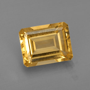 Citrino naturale giallo da 2,09 ct, taglio smeraldo, VVS