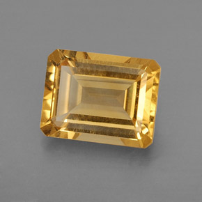 Citrino naturale giallo da 2,09 ct, taglio smeraldo, VVS