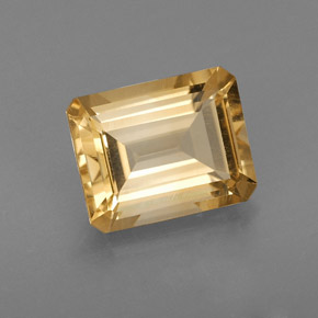 Citrino naturale giallo da 2,05 ct, taglio smeraldo, VS