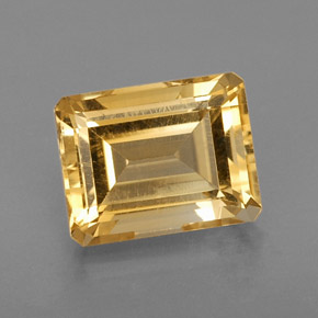 Citrino naturale giallo da 2,33 ct, taglio smeraldo, VS
