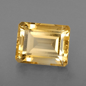 Citrino naturale giallo da 2,33 ct, taglio smeraldo, VS