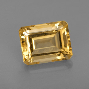 Citrino naturale giallo da 2,42 ct, taglio smeraldo, VVS-VS