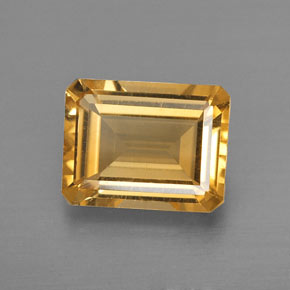 Citrino naturale giallo da 1,96 ct, taglio smeraldo, VVS