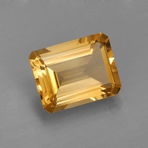 Citrino naturale giallo da 1,96 ct, taglio smeraldo, VVS