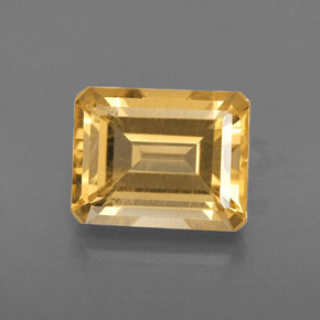 Citrino naturale giallo da 2,46 ct, taglio smeraldo, VVS