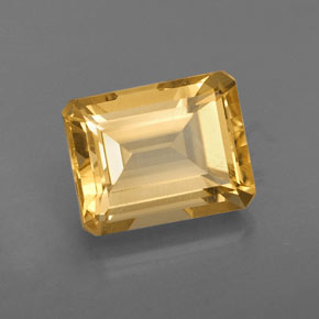 Citrino naturale giallo da 2,46 ct, taglio smeraldo, VVS