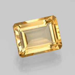Citrino naturale giallo da 2,18 ct, taglio smeraldo, VVS