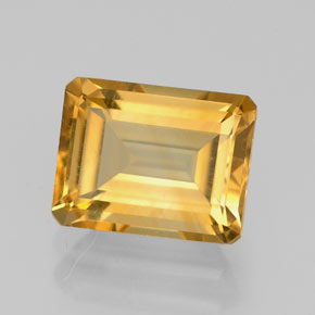 Citrino naturale giallo da 2,19 ct, taglio smeraldo, VVS