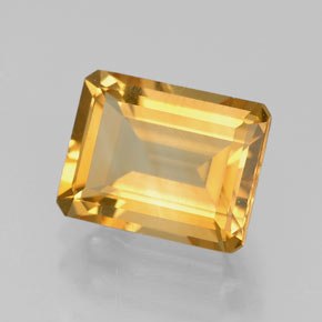 Citrino naturale giallo da 2,19 ct, taglio smeraldo, VVS