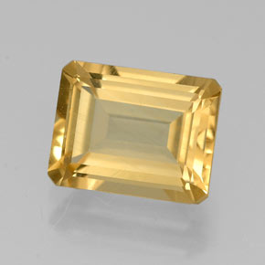 Citrino naturale giallo da 2,23 ct, taglio smeraldo, VVS