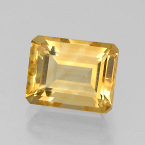 Citrino naturale giallo da 2,46 ct, taglio smeraldo, VVS