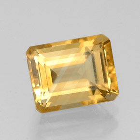 Citrino naturale giallo da 2,46 ct, taglio smeraldo, VVS