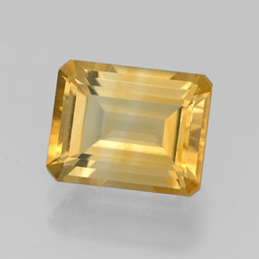 Citrino naturale giallo da 2,18 ct, taglio smeraldo, VVS