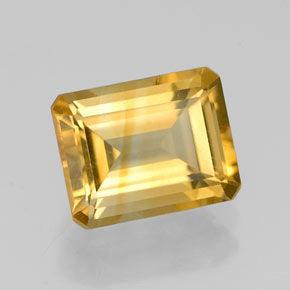 Citrino naturale giallo da 2,18 ct, taglio smeraldo, VVS