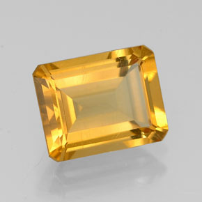 Citrino naturale giallo da 2,11 ct, taglio smeraldo, VVS