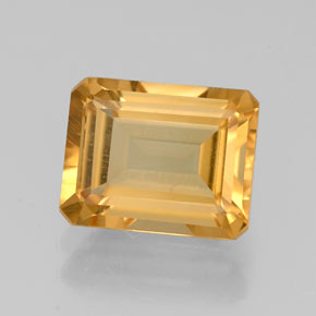 Citrino naturale giallo da 2,18 ct, taglio smeraldo, VVS