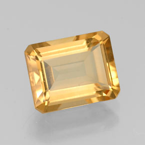 Citrino naturale giallo da 2,18 ct, taglio smeraldo, VVS