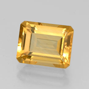 Citrino naturale giallo da 2,21 ct, taglio smeraldo, VVS