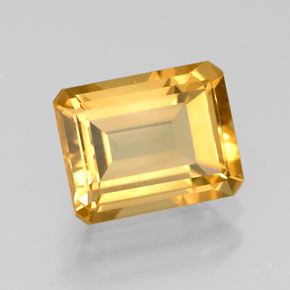 Citrino naturale giallo da 2,21 ct, taglio smeraldo, VVS