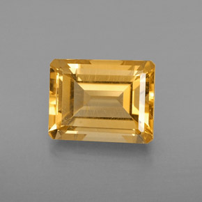 Citrino naturale giallo da 2,37 ct, taglio smeraldo, VVS
