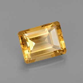 Citrino naturale giallo da 2,37 ct, taglio smeraldo, VVS