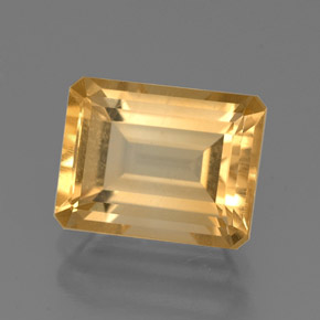 Citrino naturale giallo da 2,32 ct, taglio smeraldo, VVS