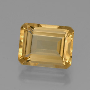 Citrino naturale giallo da 2,10 ct, taglio smeraldo, VVS