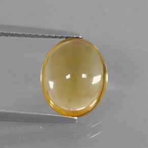 Citrino naturale giallo da 2,77 ct, taglio ovale, trasparente