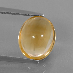 Citrino naturale giallo da 3,28 ct, taglio ovale, trasparente