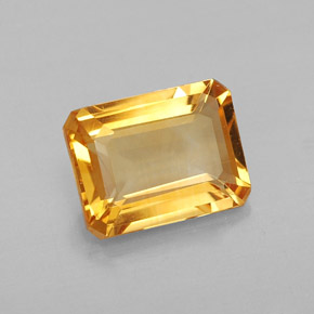 Citrino naturale giallo da 1,97 ct, taglio smeraldo, VVS-VS
