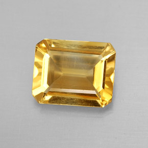 Citrino naturale giallo da 1,68 ct, taglio smeraldo, VVS-VS