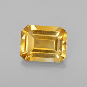 Citrino naturale giallo da 1,69 ct, taglio smeraldo, VVS-VS