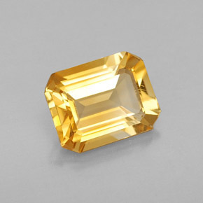 Citrino naturale giallo da 1,69 ct, taglio smeraldo, VVS-VS