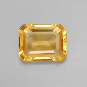 Citrino naturale giallo da 1,83 ct, taglio smeraldo, VVS-VS