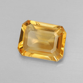Citrino naturale giallo da 1,83 ct, taglio smeraldo, VVS-VS