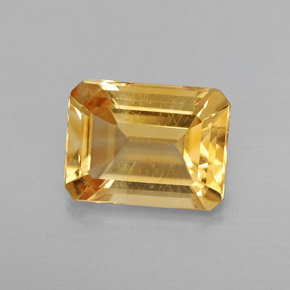 Citrino naturale giallo da 1,94 ct, taglio smeraldo, VS