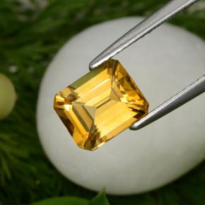 Citrino naturale giallo da 1,98 ct, taglio smeraldo, VVS-VS