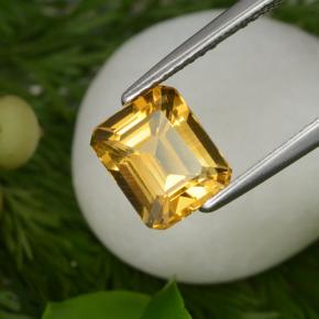 Citrino naturale giallo da 1,98 ct, taglio smeraldo, VVS-VS