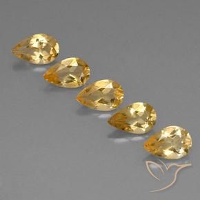 Gemme di Citrino Dorato naturale da 3.25 ct, Forma a pera, VVS-VS
