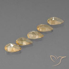 Gemme di Citrino Dorato naturale da 3.25 ct, Forma a pera, VVS-VS