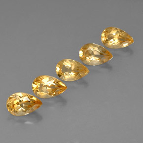 Citrino naturale giallo da 4,14 ct, taglio a pera, VVS