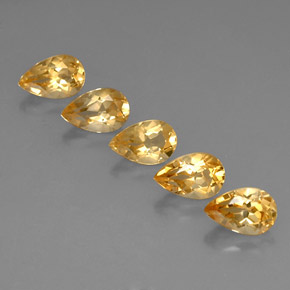Citrino naturale giallo da 4,14 ct, taglio a pera, VVS