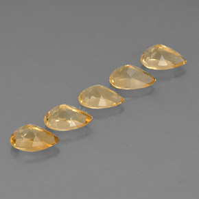 Citrino naturale giallo da 4,14 ct, taglio a pera, VVS